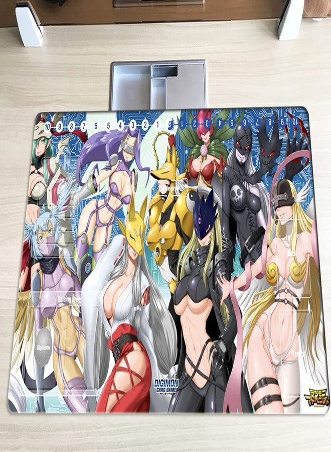 Mlikemat New DTCG Duel Playmat Digimon Ladys Anime Trading Card Game Mat with Card Zones + Free Mat Bag - Image 2